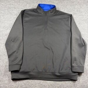 Pro Tour Cool Play Pullover Mens XL Quarter Zip  Sweatshirt Black Blue Trim